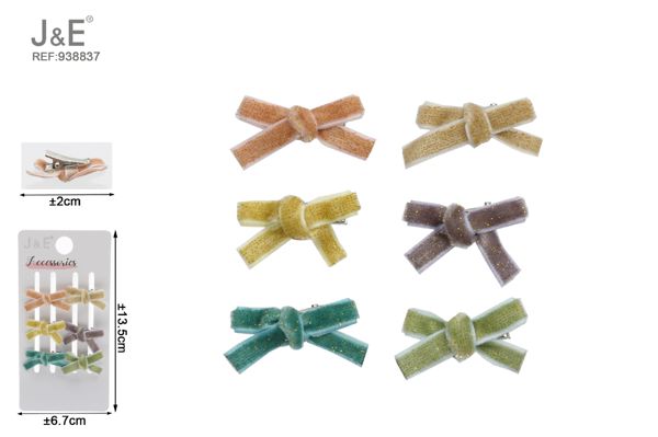 6pcs ±2cm pinza de pelo lazo