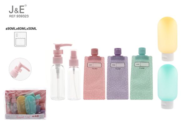 7pcs botellas y bolsas de viaje