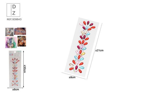 80*260mm pegatina para pelo