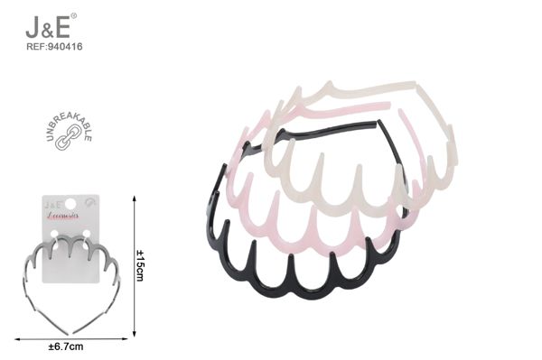 3cm diadema dentada ondulada