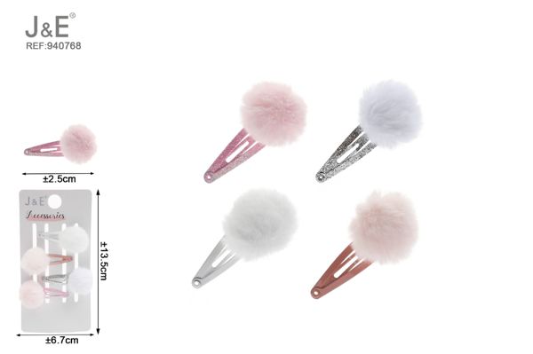 4pcs pinza de pelo color invierno