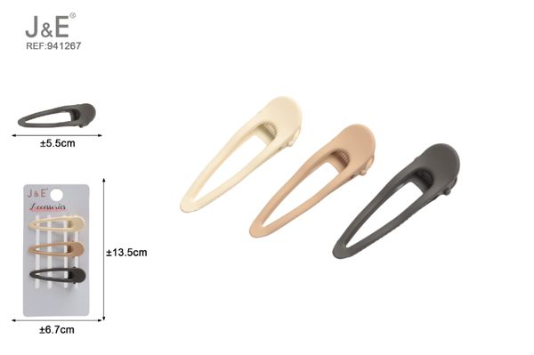 3pcs 5.5cm pinza de pelo color