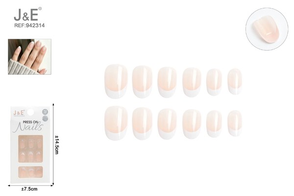 Unas postizas frances cortas rosa natural 12