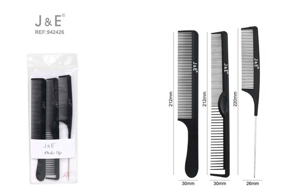 Peine negro 3pcs