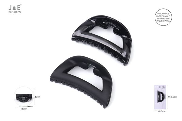6cm pinza de pelo negro