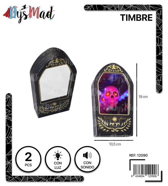Timbre espejo con luz 19"10.5