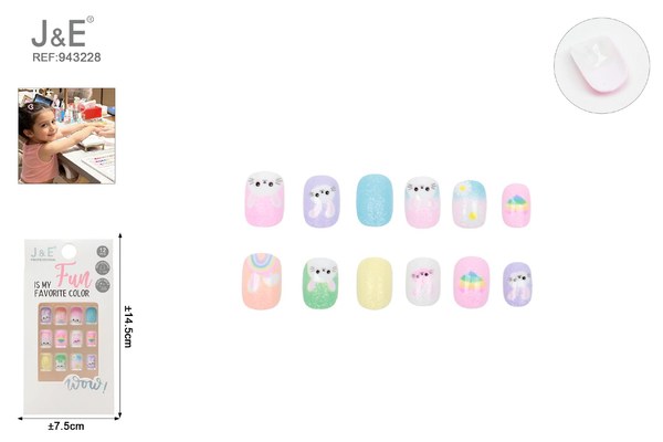 Unas adhesivas color 12pcs