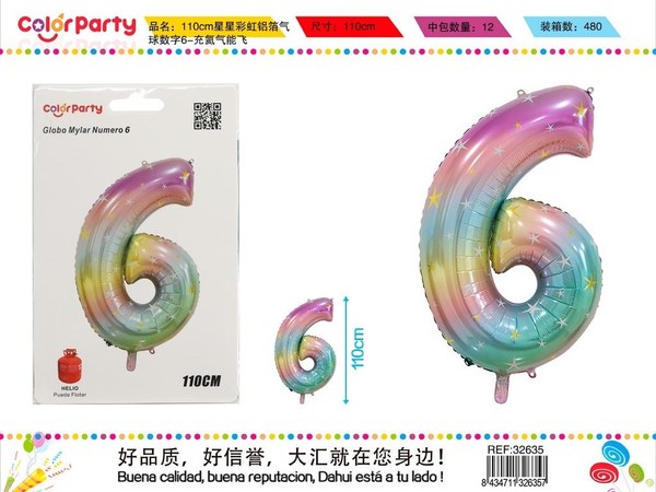 Globo mylar numero 6