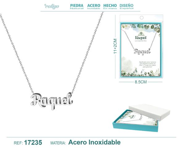Collar raquel acero color plateado pcs