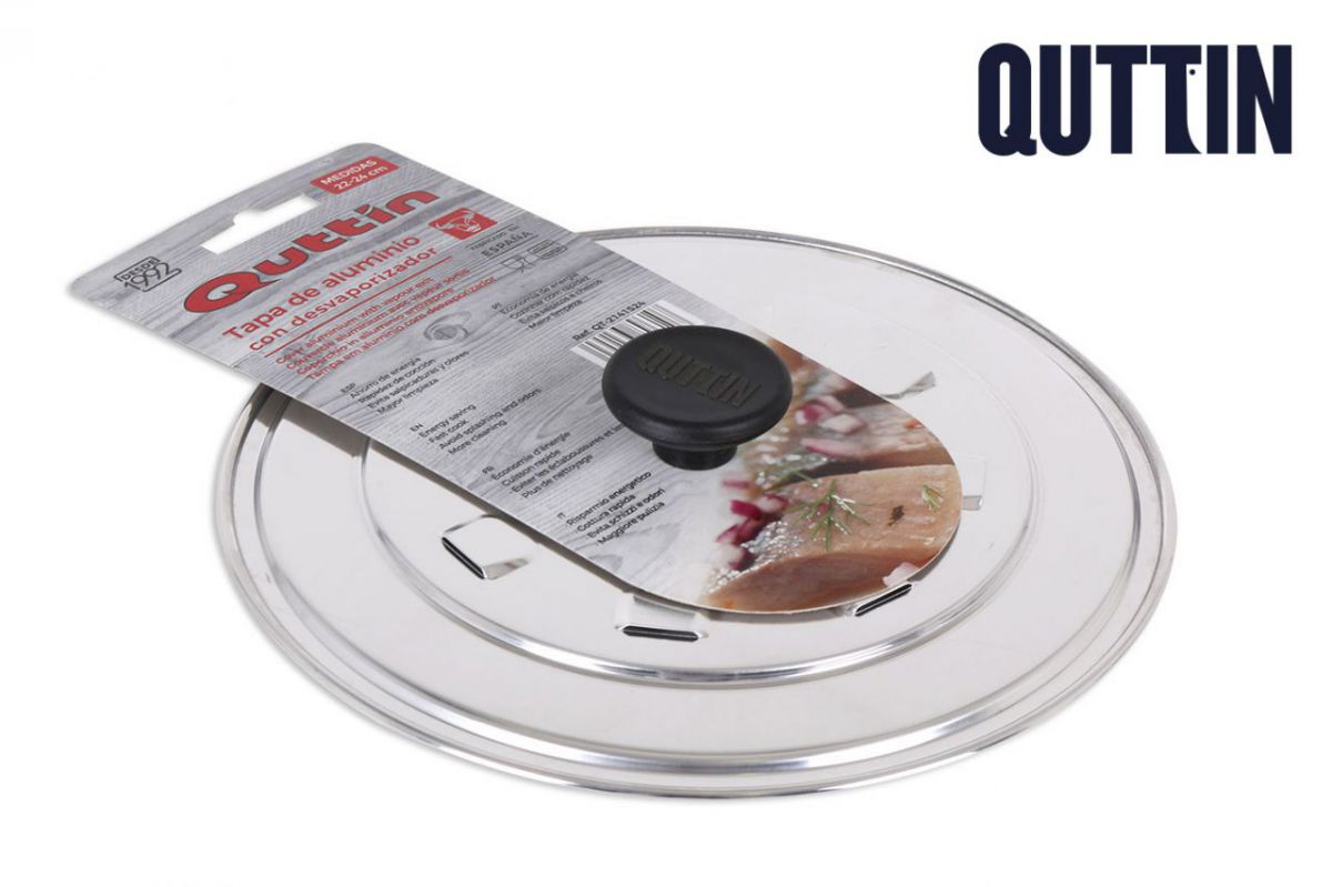 Tapa c/desvaporizador aluminio 24cm "quttin