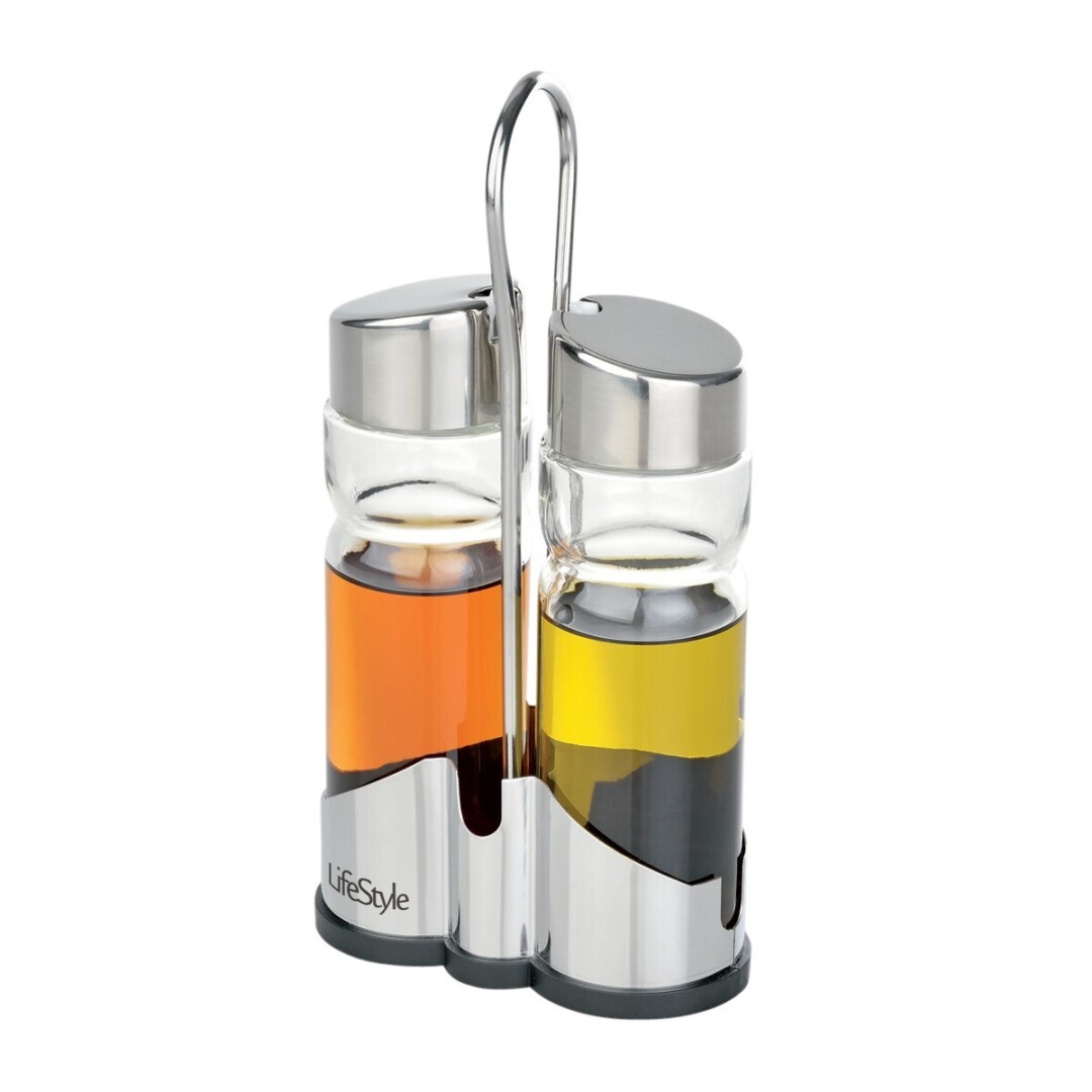Aceitera y vinagrera cristal inox