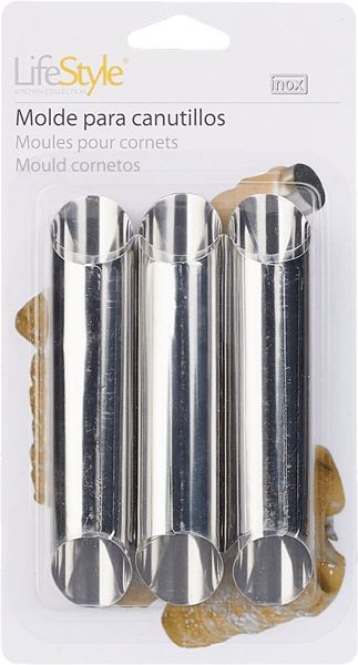 Moldes canutillos cilindricos inox 3 uds