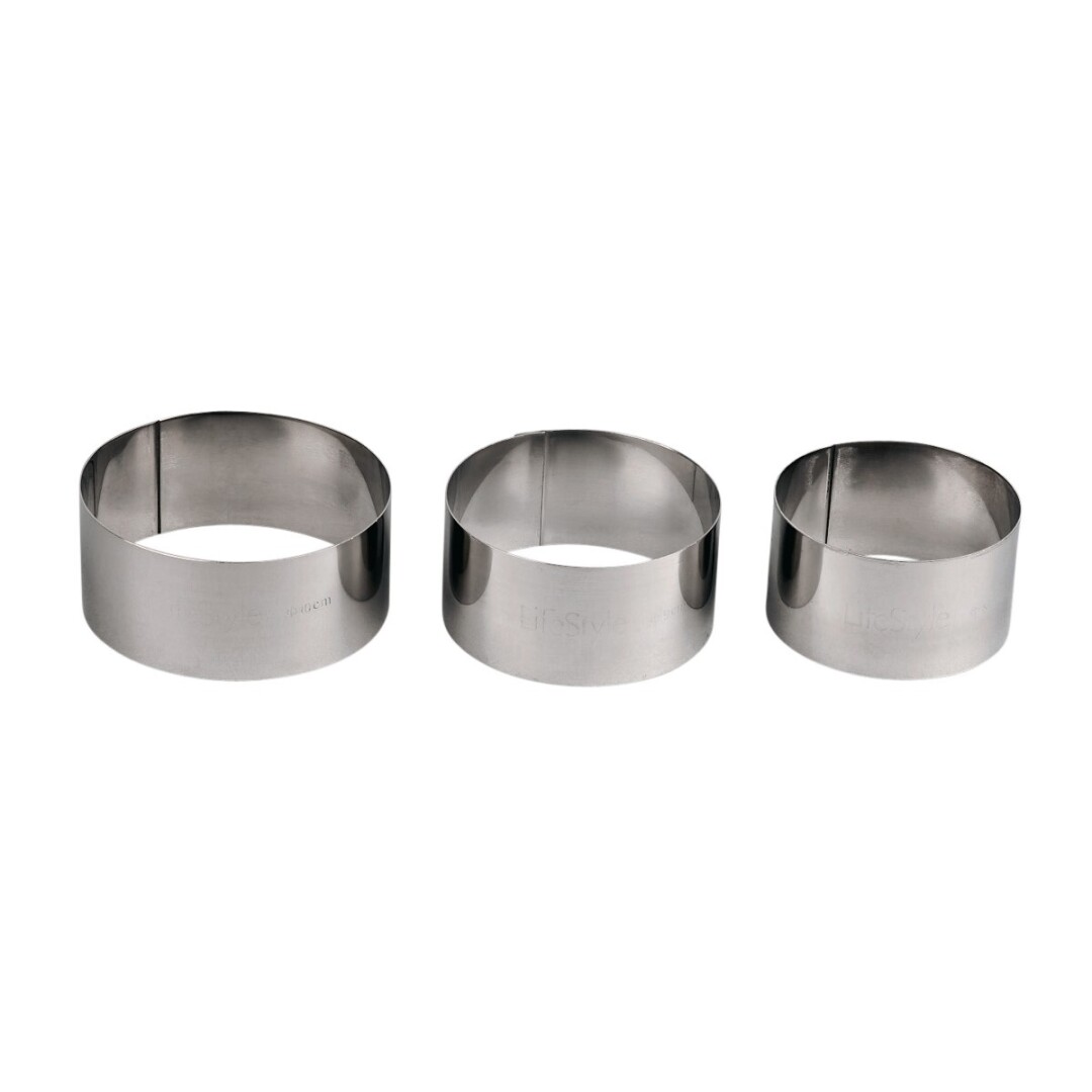 SET 3 AROS INOX 8-9-10 cm Altura 4,5 cm