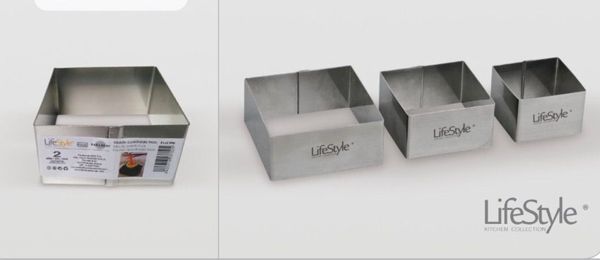 MOLDE CUADRADO INOX 6,5 cm Altura 4,5 cm