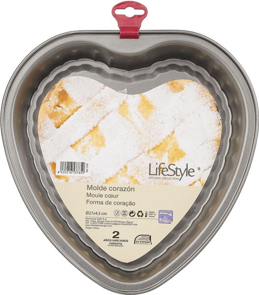 Molde corazon antiadherente 27x4,5 cm