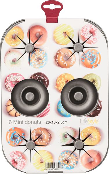 Bandeja 6 moldes-donuts antiadherente