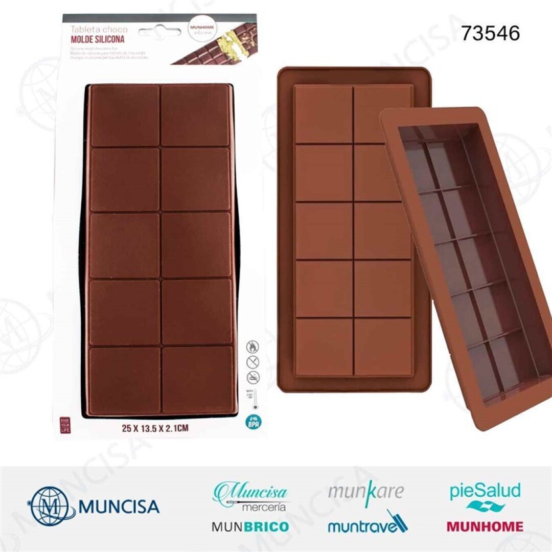 Molde silicona tableta choco.25x13.5x2.1cm