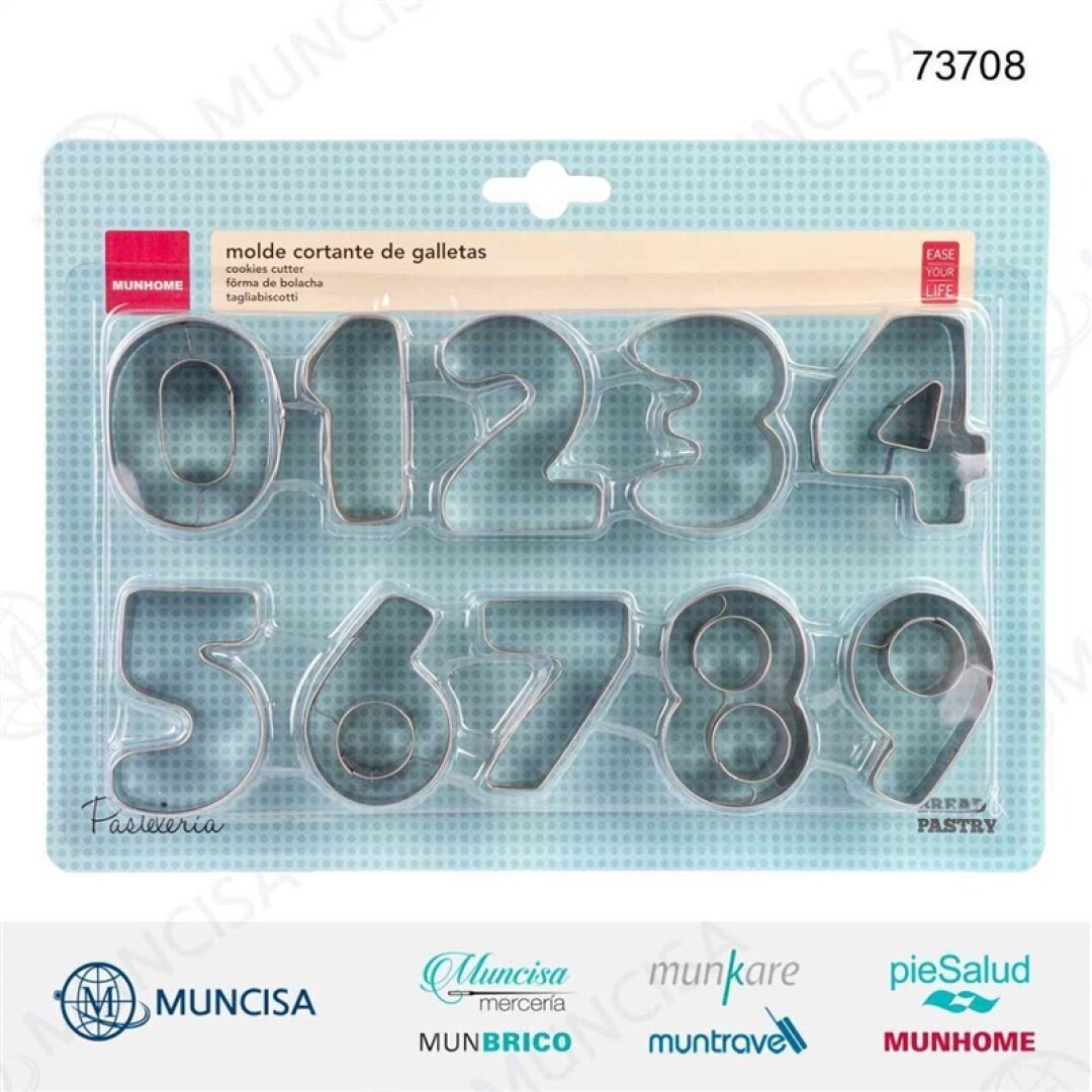 Set 10 cortantes molde numerica 3.5x5cm