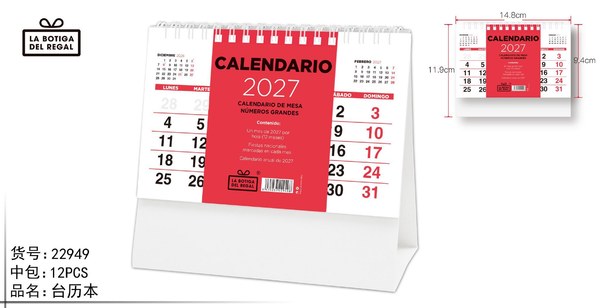 Calendar' de mesa 150*95mm
