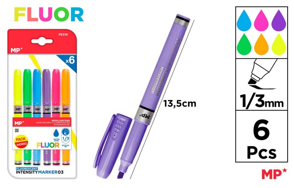 Marcador fluorescente 6 uds. pack ahorro