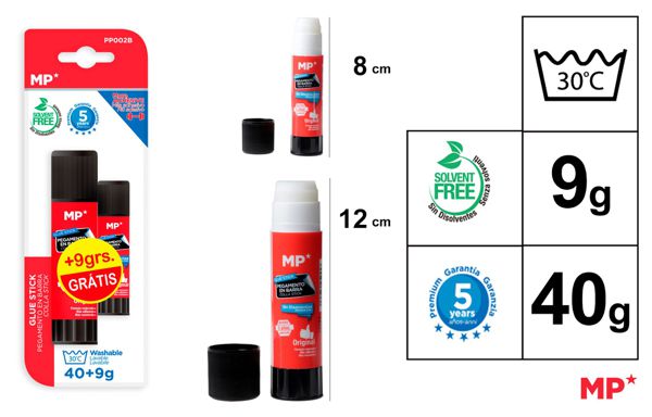 Pegamento de barra oferta 40 g + 9 g.