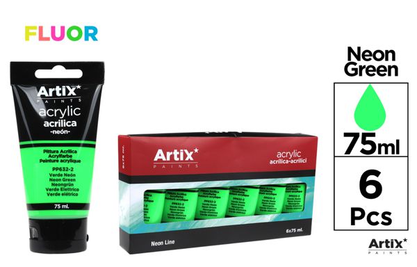 Pintura acrílica verde neón 75 ml