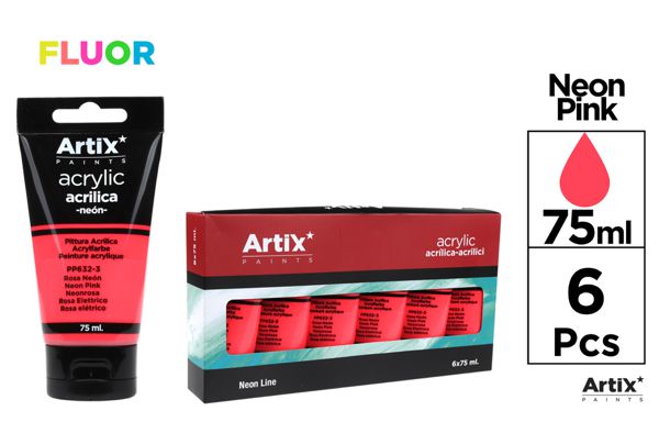 Pintura acrílica rosa neón 75 ml