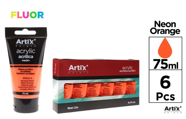 Pintura acrílica naranja neón 75 ml