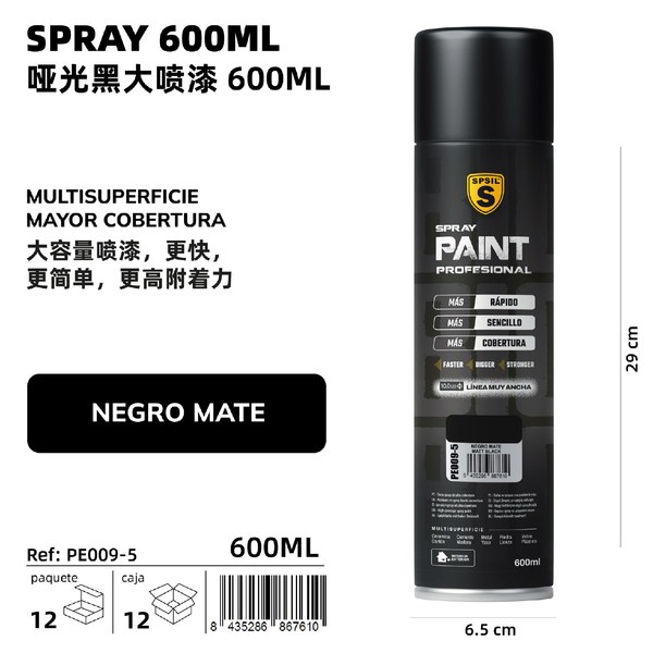 Negro mate 600ml