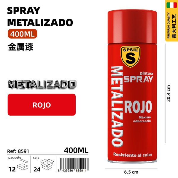 400ml rojo metalizado