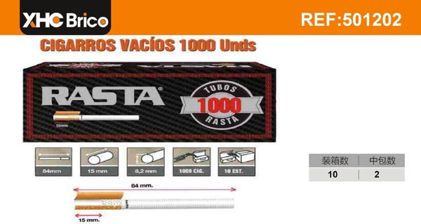 Cigarros vacios rasta 1000 10u