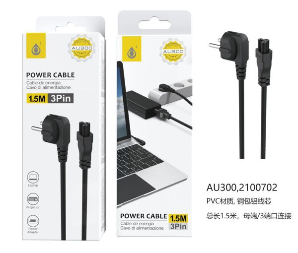 23510012 AU300-Cable Euro Power 3 ports para cargador portatil