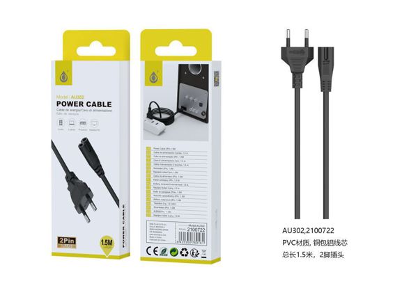23510032 AU302-Cable Euro Power 2 ports para cargador portatil