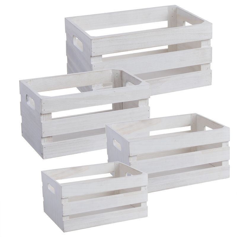Jgo. 4 cajas madera blanca (1/4 - 8)