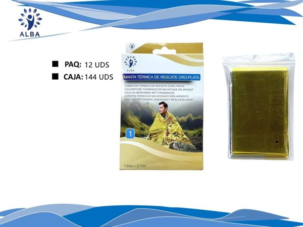 Manta térmica oro-plata no estéril 1uni