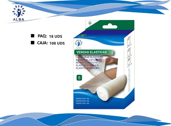 Venda elastica blanca 5 unidades