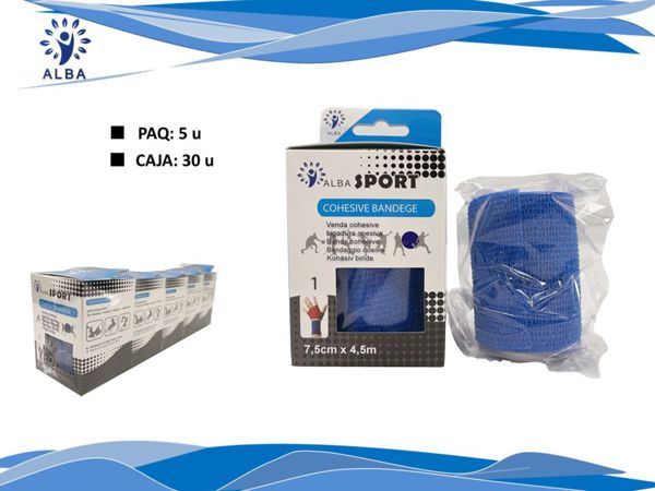 Venda elastica cohesive 7.5cmx4.5m azul