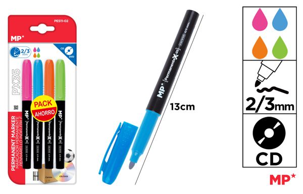 Marcador permanente 4 uds. pack ahorro.