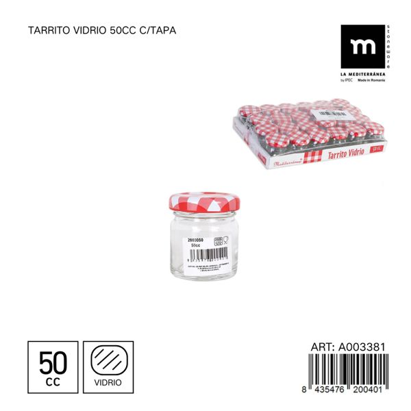 Tarrito vidrio multiusos 50cc