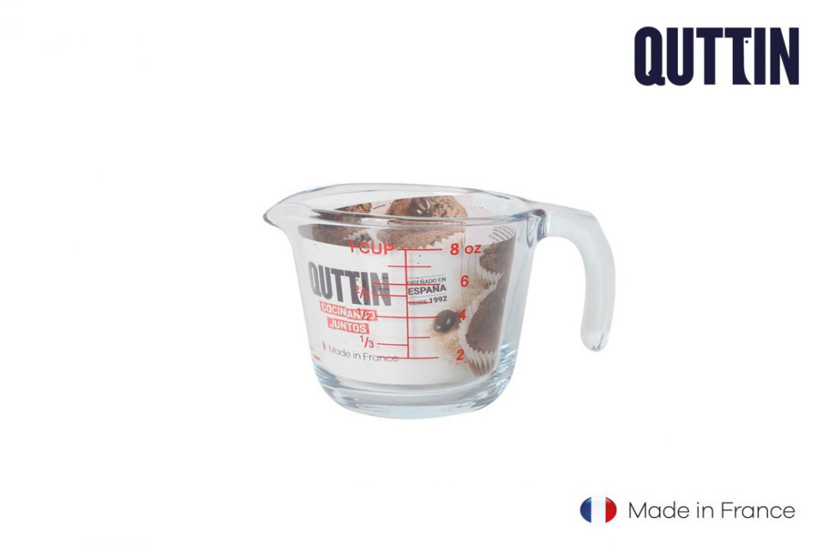 (r26) jarra medidora vidrio 250cc "quttin"