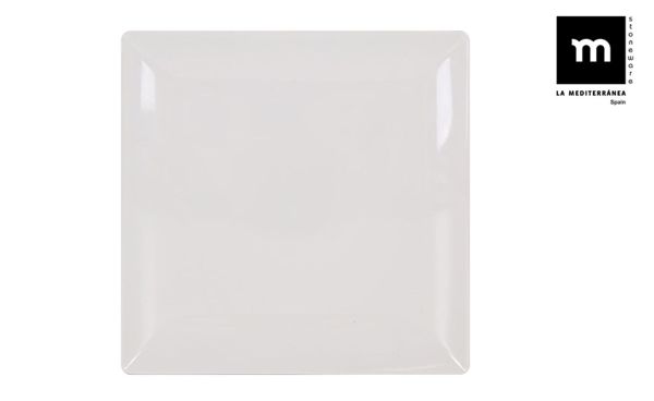 Fuente cuadrada ivory brillo 30x30x2.5cm "elite"