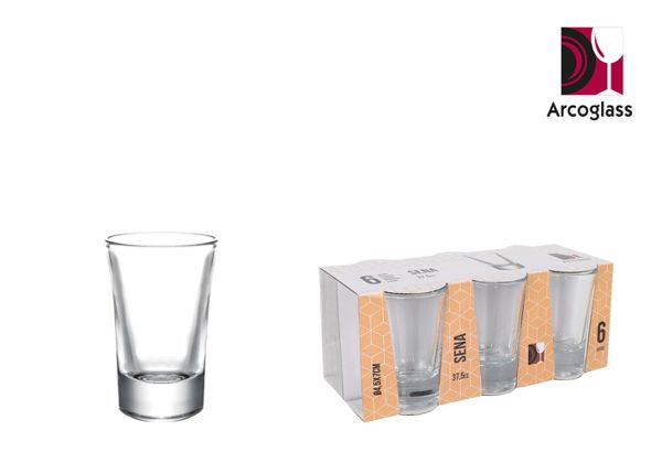 Set 6 vasos chupito 37.5cc "sena" ag