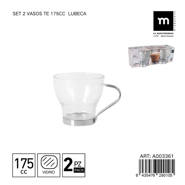 (ek) set 2 vasos te 175cc "lubeca"