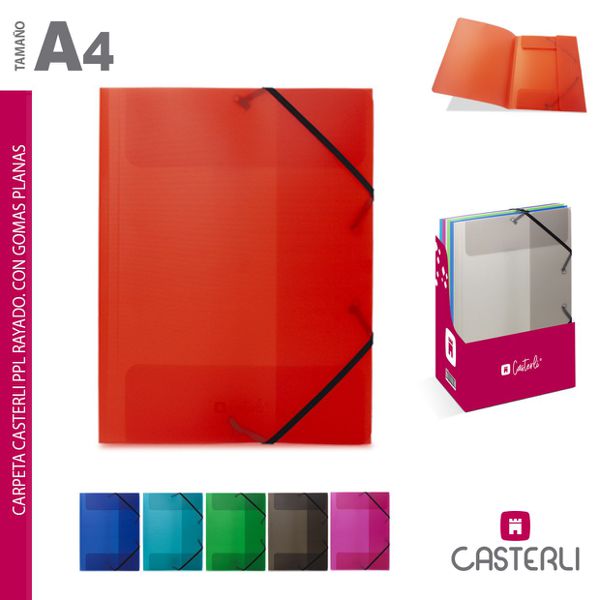 [243063] Carpeta Casterli PPL Rayado A4(24,5*32)Cm G/Planos