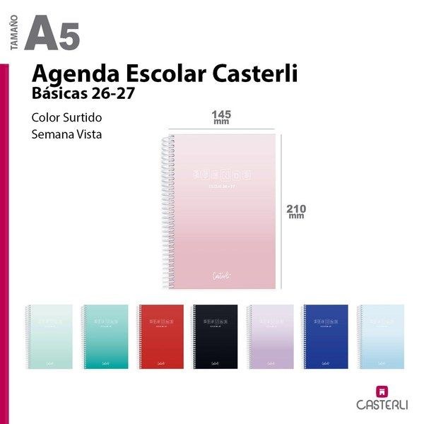 [2684009SU] Agenda Escolar Casterli Basic 26-27 PPL Semana Vista A5