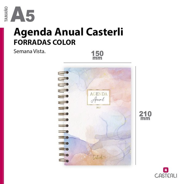 [2784110-2] agenda casterli anual 2027 16x22 cm semana vista 176