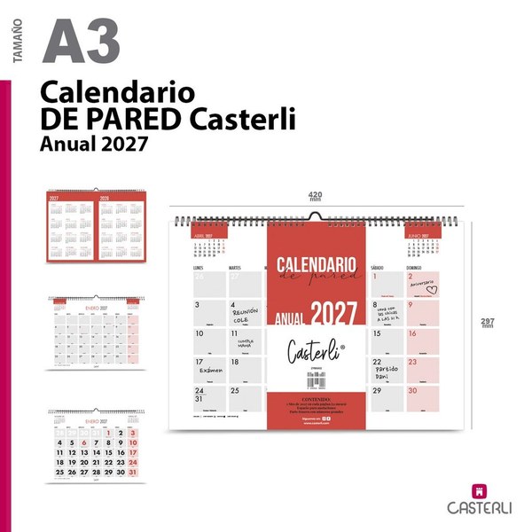 [2785002] calendario de pared a3 casterli 2027