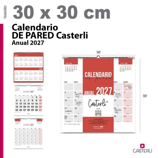 [2785003] Calendario De Pared 30x30Cm Casterli 2027