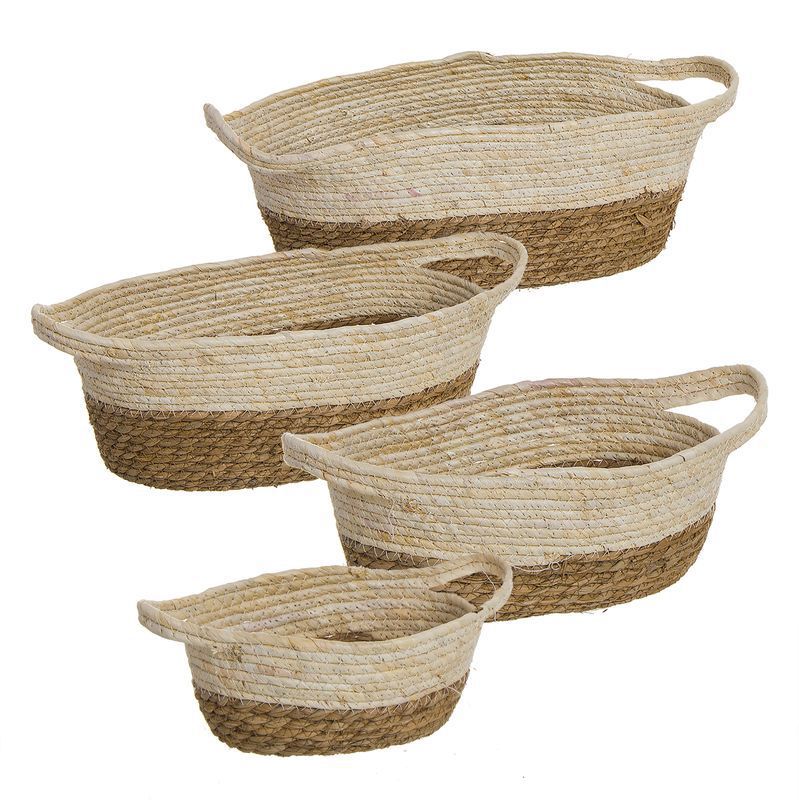 Juego de 4 cestas bicolor natural (2 - 4)