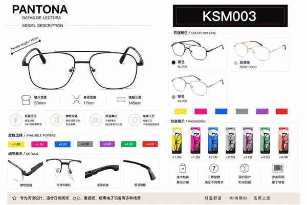 Gafas de lectura metalicas+1. 00